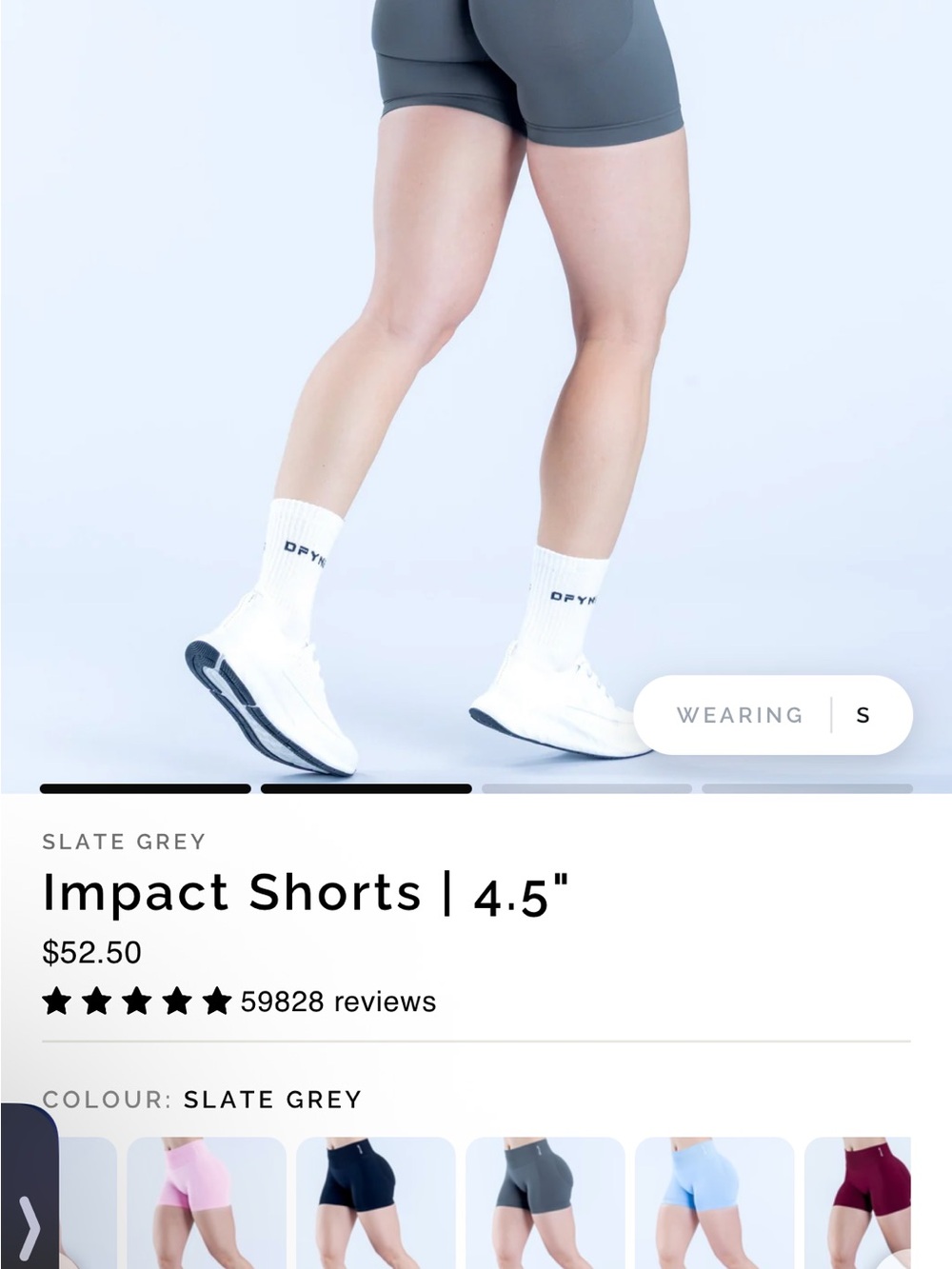 Slate Grey High-Waist Impact Shorts 4.5"
